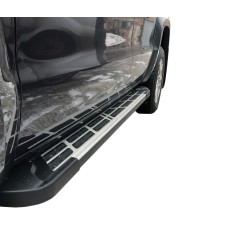 Бокові пороги Sunrise (2 шт., алюміній) для Volkswagen Amarok 2010-2021 рр.