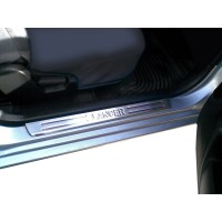 Накладки на пороги OmsaLine (4 шт, нерж) для Mitsubishi Lancer 9 2004-2008 рр.