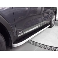 Бокові пороги Tayga Grey (2 шт., алюміній) 2010-2013 для Kia Sorento XM 2009-2014рр.