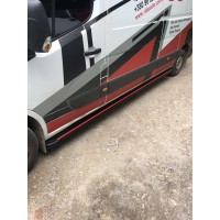 Бокові пороги Maya Red (2 шт., Алюміній) Довга база для Opel Movano 2010↗ рр.