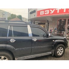 Молдинг дверних стійок (8 шт, нерж) для Toyota Land Cruiser Prado 120