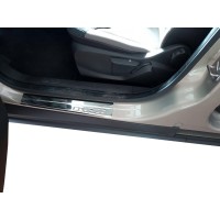 Накладки на пороги OmsaLine (4 шт, нерж) для Ford Courier 2014↗ рр.