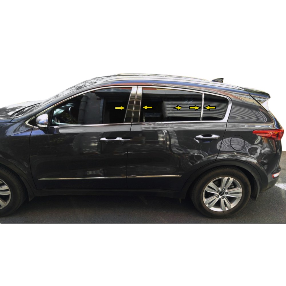 Молдинг дверних стійок (нерж.) для Kia Sportage 2015-2021 рр.