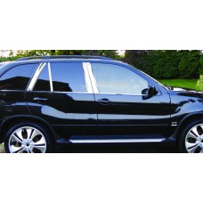 Молдинги дверних стійок (8 шт., нерж.) для BMW X5 E-53 1999-2006 рр.