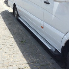 Бокові пороги Allmond Grey (2 шт., алюм.) Long/ExtraLong для Mercedes Sprinter 2006-2018 рр.