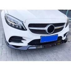 Передня лип накладка V2 1234 Upgrade (чорна, 2018-2021) для Mercedes C-сlass W205 2014-2021рр.