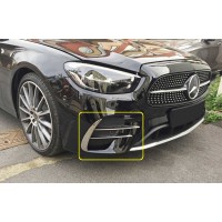 Бокові накладки на передній бампер 2020-2023 (нерж) для Mercedes E-сlass W213 2016 ↗︎ рр.