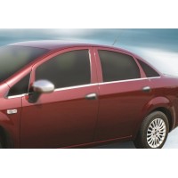 Зовнішня окантовка вікон (8 част., нерж) Carmos - Турецька сталь для Fiat Linea 2006-2018 рр.