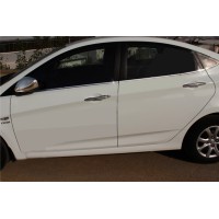 Нижні молдинги стекол (6 шт., нерж) OmsaLine - Італійська нержавійка для Hyundai Accent Solaris 2011-2017 рр.