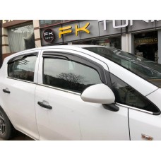 Зовнішня окантовка вікон (4 шт, нерж) Carmos - Турецька сталь для Opel Corsa D 2007-2014 рр.