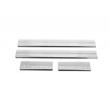 Накладки на пороги (Carmos V2, 4 шт, нерж.) для Nissan Qashqai 2007-2010 рр.