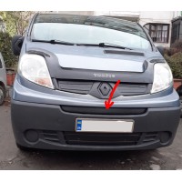 Зимова середня накладка на решітку (зверху номера) 2007-2015, Матова для Renault Trafic 2001-2015 рр.