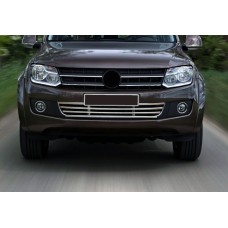 Решітка в бампер (нерж) для Volkswagen Amarok 2010-2021 рр.