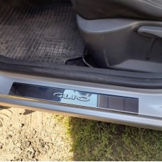 Накладки на пороги Carmos (4 шт, нерж.) для Renault Clio IV 2012-2019 рр.