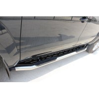Бокові пороги Amazon Inox (2 шт., нерж) 76 мм для Nissan Navara/NP300 2016↗