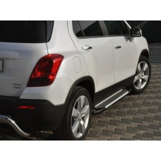 Бокові пороги Allmond Grey (2 шт., Алюміній) для Chevrolet Trailblazer 2012↗ рр.