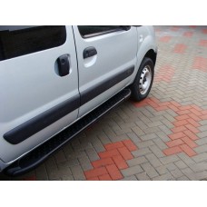 Бокові пороги Allmond Black (2 шт., алюміній) для Renault Kangoo 1998-2008 рр.