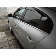 Нижня окантовка стекол (4 шт, нерж) OmsaLine - Італійська нержавійка для Renault Fluence 2009↗ рр.