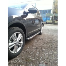 Бокові пороги BlackLine (2 шт, алюміній) для Nissan Qashqai 2007-2010 рр.