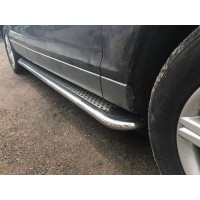 Бокові пороги Maydos V2 (2 шт., алюміній -2023 нерж) для Audi Q7 2005-2015 рр.