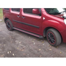 Бокові пороги Maya Red (2 шт., алюміній) Коротка база для Renault Kangoo 2008-2020 рр.