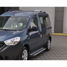 Бокові пороги Allmond Grey (2 шт., алюміній) для Renault Dokker 2013↗ рр.