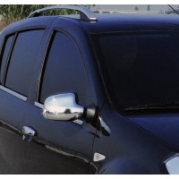 Накладки на дзеркала (2 шт) Полірована нержавіюча сталь для Dacia Logan II 2008-2013 рр.