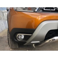 Накладки на противотуманки (2 шт., нерж) OmsaLine - Італійська нержавійка для Renault Duster 2018↗ рр.