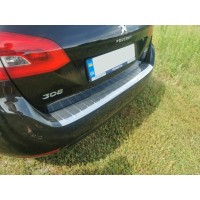 Накладка на задній бампер Carmos (SW, нерж) для Peugeot 308 2014-2021 рр.