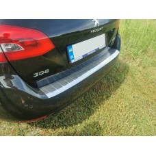 Накладка на задній бампер Carmos (SW, нерж) для Peugeot 308 2014-2021 рр.