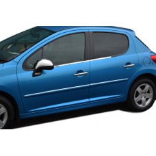 Зовнішня окантовка вікон (4 шт, нерж) для Peugeot 207