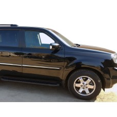 Бокові пороги Allmond Black (2 шт., алюміній) для Honda Pilot 2008-2015 рр.