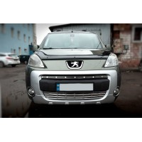 Накладки на решітку (2 част., нерж.) Carmos - Турецька сталь для Peugeot Partner Tepee 2008-2018рр.