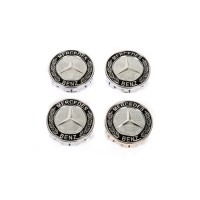 Mercedes Ковпачки на диски 71/75 мм без кільця (4 шт, чорні V2)