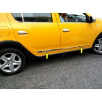 Молдинг дверний (4 шт, нерж) для Renault Sandero 2013↗ рр.