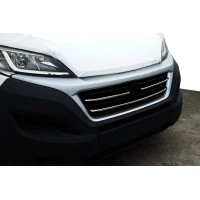 Накладки на решітку радіатора 2014-2022 (3 шт, нерж.) для Fiat Ducato 2006↗ та 2014↗ рр.