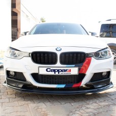 Накладка на передній бампер ЛИП (чорна) для BMW 3 серія F-30/31/34 2012-2019рр.