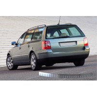 Накладки на задній бампер SW (Omsa, нерж.) 2000-2006, Матова поліровка для Volkswagen Passat B5 1997-2005 років.
