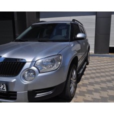 Бокові пороги Allmond Grey (2 шт., алюм) для Skoda Yeti 2010↗ рр.