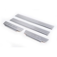 Накладки на пороги Carmos V2 (4 шт, нерж) для Hyundai IX-35 2010-2015рр.