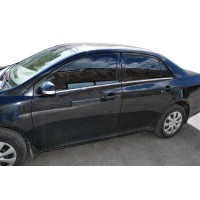 Зовнішня окантовка вікон (4 шт, нерж) Carmos - Турецька сталь для Toyota Corolla 2007-2013 років.
