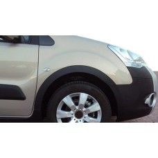 Накладки на арки (4 шт, чорні) XTR, 2 бокові двері, Пластик для Citroen Berlingo 2008-2018 рр.