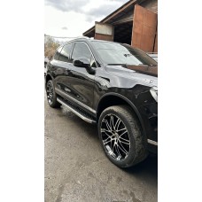 Бокові пороги BlackLine (2 шт, алюміній) для Volkswagen Touareg 2010-2018 рр.