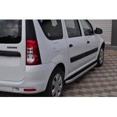 Бокові пороги Fullmond (2 шт., алюм.) для Dacia Logan MCV 2004-2014 рр.