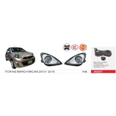 Противотуманки 2013-2016 (2 шт, галогенні) для Nissan Micra K13 2011-2016рр.