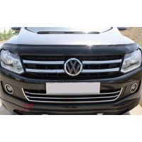 Накладки на передній бампер з посмішкою (3 шт, нерж) для Volkswagen Amarok 2010-2021 рр.