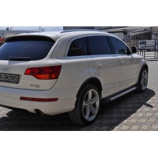 Бокові пороги Allmond Grey (2 шт., алюміній) для Audi Q7 2005-2015 рр.