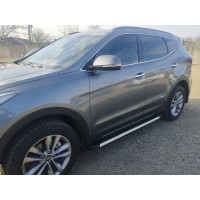 Бокові пороги Maya V1 (2 шт., алюміній) для Hyundai Santa Fe 3 2012-2018рр.