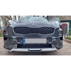 Передня і задня накладки 2019-2023 V1 (пластик) для Kia Sportage 2015-2021 рр.