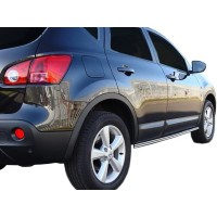 Бічні подвійні труби (2 шт., нерж) для Nissan Qashqai 2007-2010 рр.